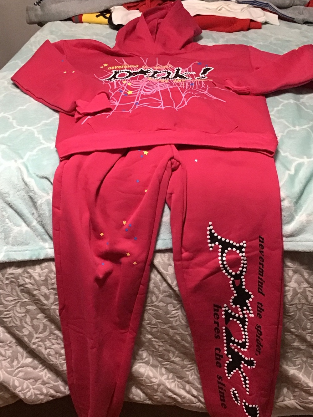Red Graphic Hoodie & Joggers Set - Nevermind